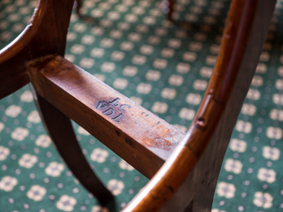 Original chair frame with the Van Diemens Land stamp