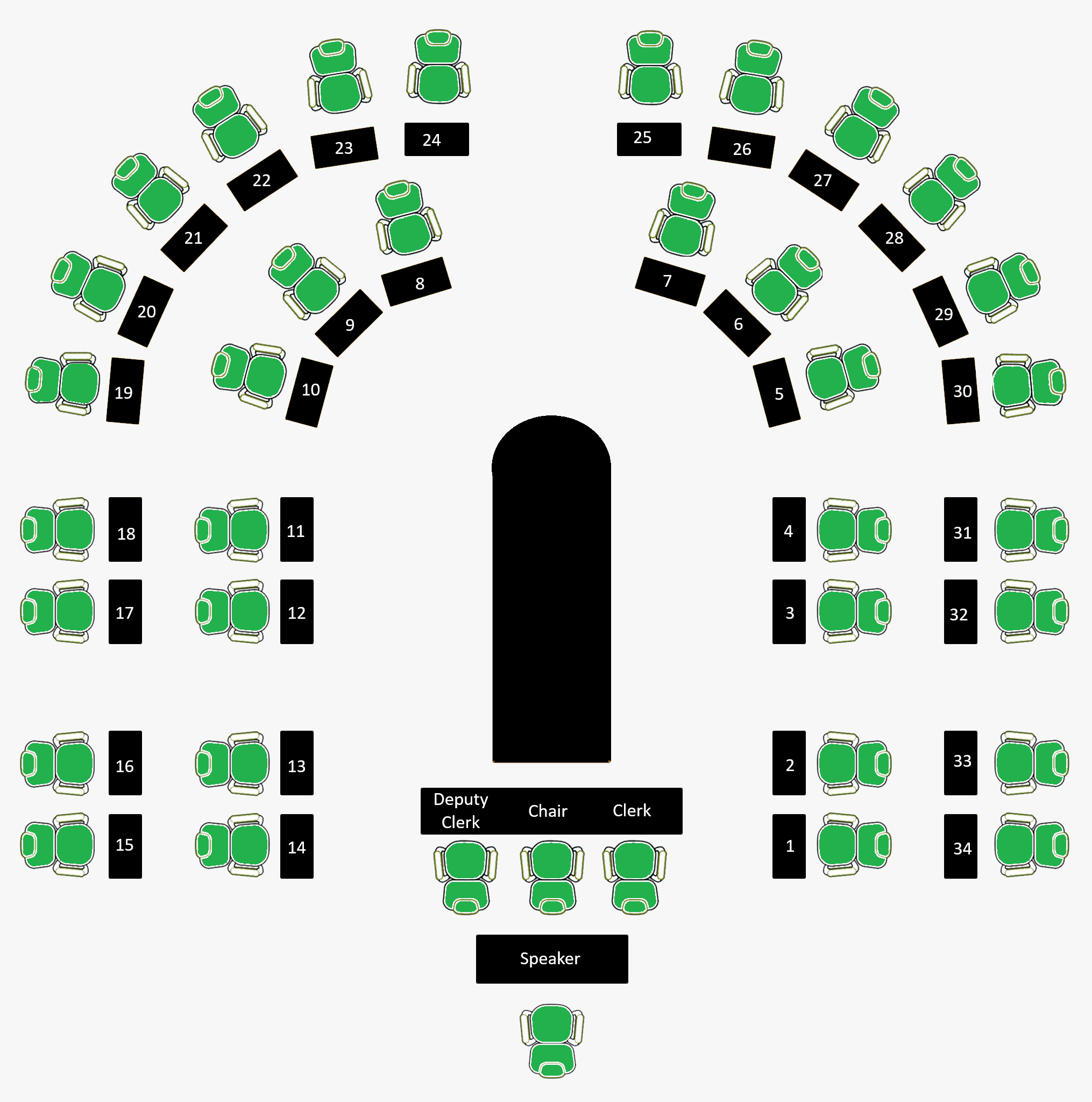 House of Assembly chamber floorplan.