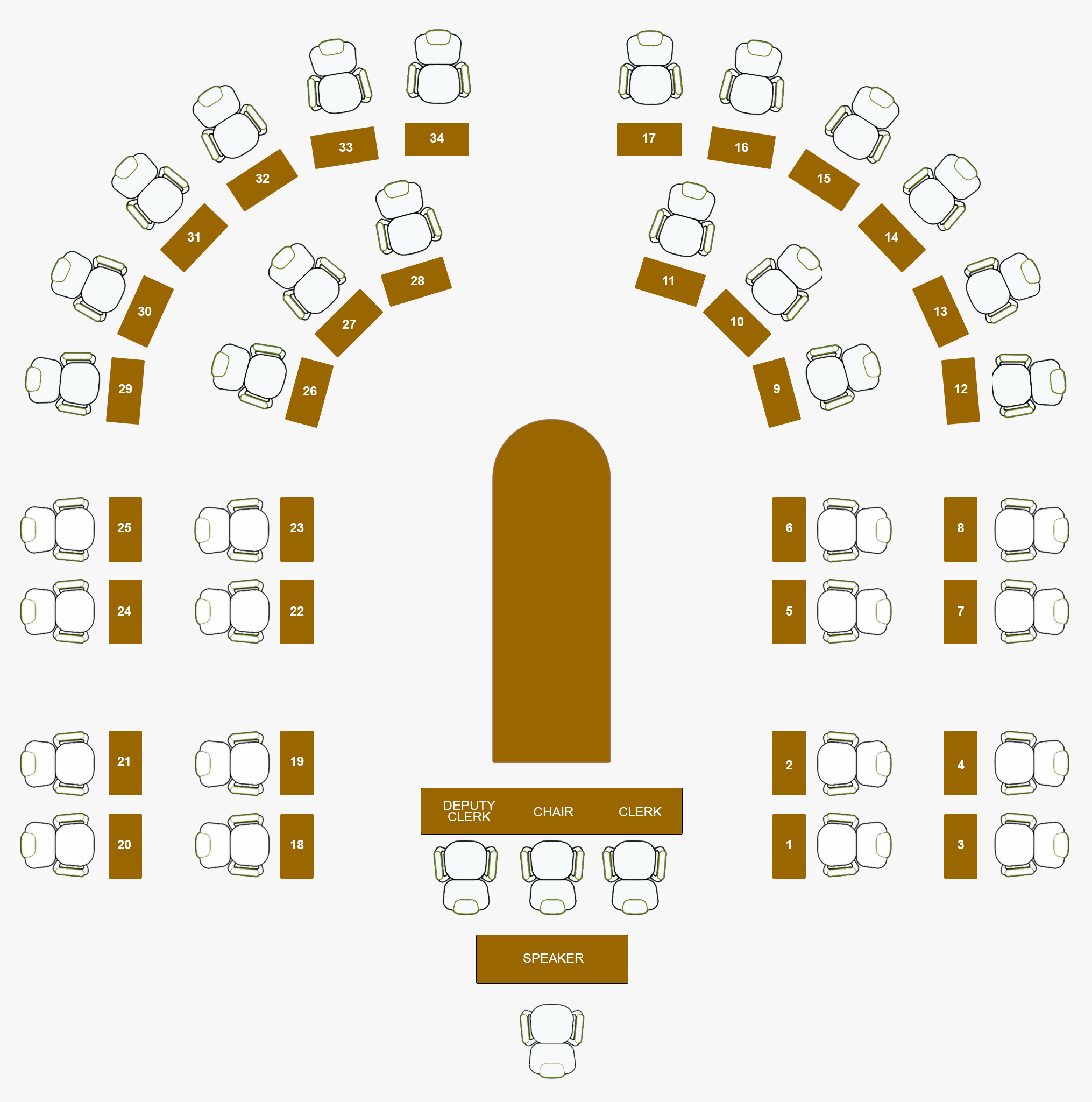 House of Assembly chamber floorplan.