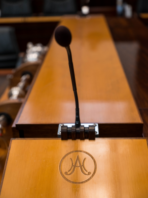 Hansard microphone at the lectern