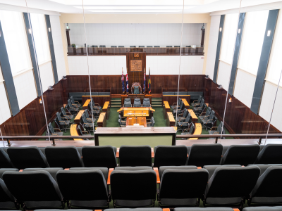 The House of Assembly Chamber from the public gallery.