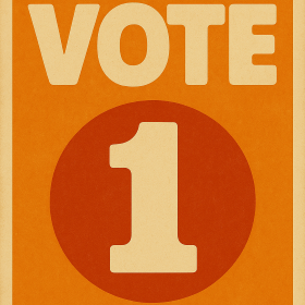 1970s style poster saying 