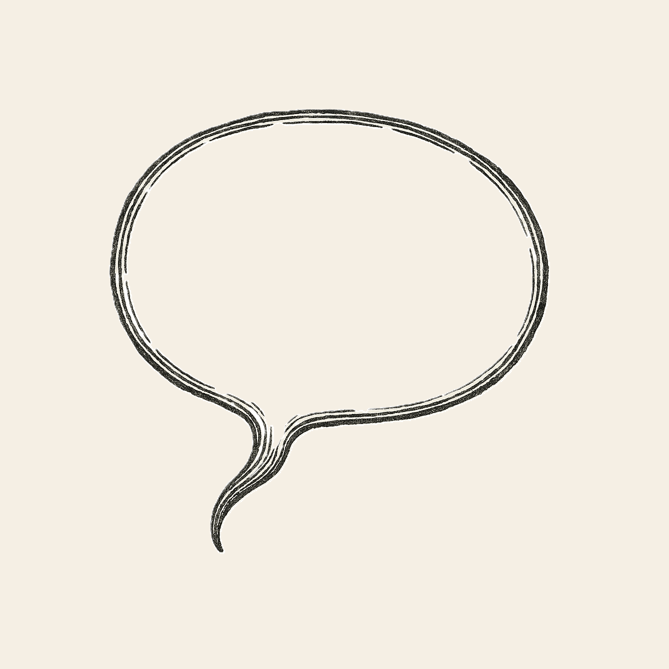 Sketch of a Victorian-style speech bubble